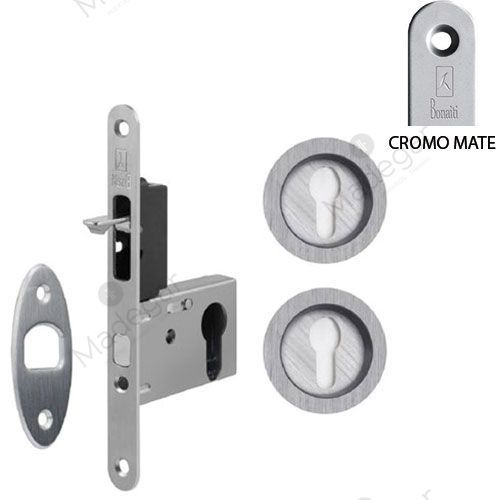 Kit cerradura S/Cilindro C/Boca G500TR-Yale en Cromo Mate. BONAITI