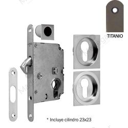 Kit cerradura C/Cilindro C/Boca NEROC-Yale en Titanio. DIVALFER