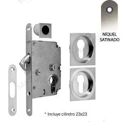 Kit cerradura C/Cilindro C/Boca NEROC-Yale en Níquel Satinado. DIVALFER
