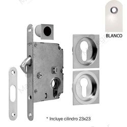 Kit cerradura C/Cilindro C/Boca NEROC-Yale en Blanco. DIVALFER