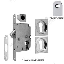 Kit cerradura C/Cilindro C/Boca NEROSLIMC-Yale (Frontal Estrecho) en Cromo Mate. INTHER