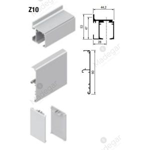 Kit Carril Individual a pared Z10 BLANCO CHAMONIX 3m