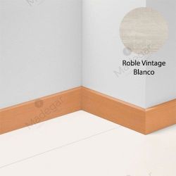 Rodapié, 1601443 en Roble Vintage Blanco, Laminado 7cm. Parador