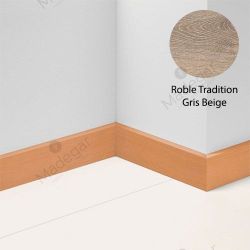 Rodapié, 1517691 en Roble Tradition Gris-Beige, Laminado 2200x70x16.5 Tira. Parador