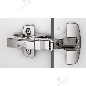 Bisagra Cazoleta Clip Sensys HETTICH Acodada C/T Expan.52 en Plata. HETTICH