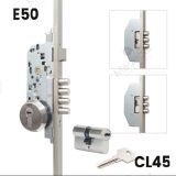 Cerradura Seguridad I-23 / 3 puntos 50/CL45 S/CIL Escudo Abierto en Níquel Satinado. INTHER