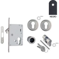 Kit cerradura C/Cilindro C/Boca NERO-Yale. DIVALFER
