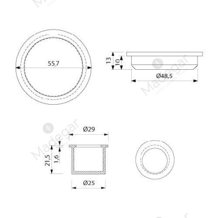 Kit tirador 2y1 444 56mm. INTHER