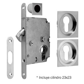 Kit cerradura C/Cilindro C/Boca NEROSLIMC-Yale (Frontal Estrecho). INTHER