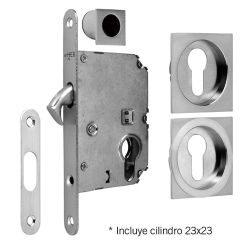 Kit cerradura C/Cilindro C/Boca NEROSLIMC-Yale (Frontal Estrecho). INTHER