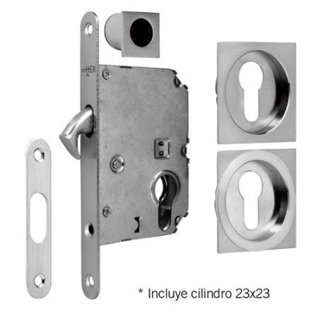 Kit cerradura C/Cilindro C/Boca NEROSLIMC-Yale (Frontal Estrecho). INTHER