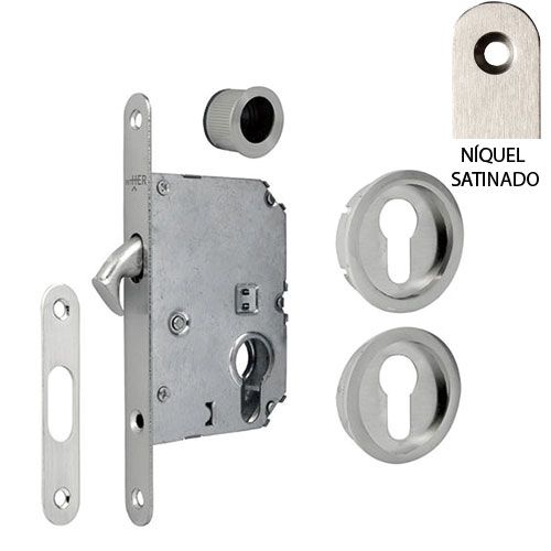 Kit cerradura C/Cilindro C/Boca NEROSLIM-Yale (Frontal Estrecho). INTHER