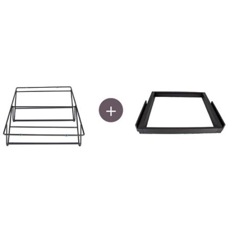 Zapatero con base metálica extraíble. Antracita. ADINOR.