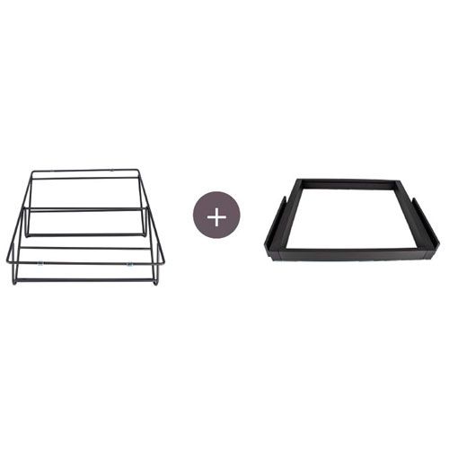 Zapatero con base metálica extraíble. Antracita. ADINOR.