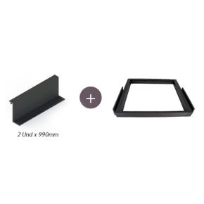 Perfil Balda 2und + Marco extensible Antracita. ADINOR