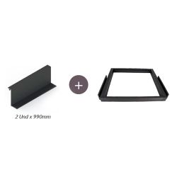 Perfil Balda 2und + Marco extensible Antracita. ADINOR