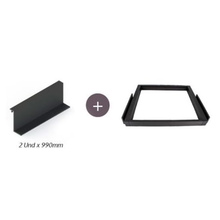 Perfil Balda 2und + Marco extensible Antracita. ADINOR