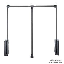 Perchero Elevable-Abatible Antracita. ADINOR