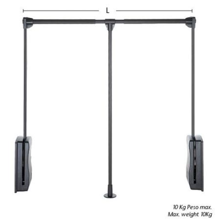 Perchero Elevable-Abatible Antracita. ADINOR