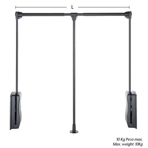 Perchero Elevable-Abatible Antracita. ADINOR