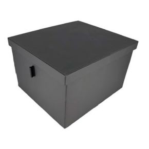 Caja Cuero con Tapa 350Ancho x 240Grueso mm Antracita. ADINOR