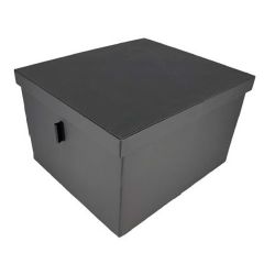 Caja Cuero con Tapa 350x240mm Antracita. ADINOR