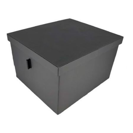 Caja Cuero con Tapa 350Ancho x 240Grueso mm Antracita. ADINOR