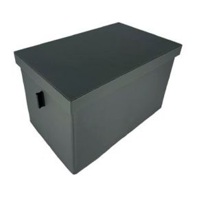 Caja Cuero con Tapa 250x400x240mm Antracita. ADINOR