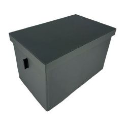 Caja Cuero con Tapa 250x400x240mm Antracita. ADINOR