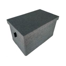 Caja Tela con Tapa 250x400x240mm Antracita. ADINOR