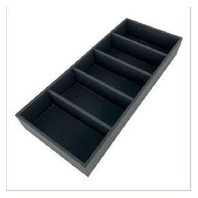 Caja Cuero 5 compartimentos 358x155x50mm Antracita. ADINOR