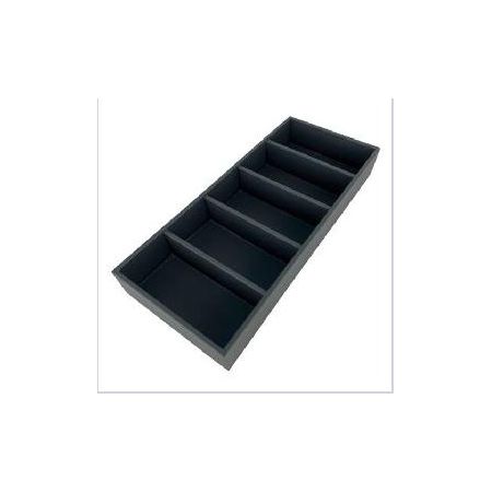 Caja Cuero 5 compartimentos 358x155x50mm Antracita. ADINOR