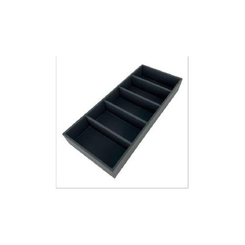 Caja Cuero 5 compartimentos 358x155x50mm Antracita. ADINOR