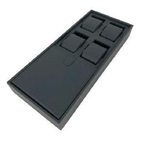 Caja Cuero con Relojero + 1 gabeta cubierta 358x155x50mm Antracita. ADINOR