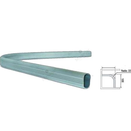 Tubo Oval Curvo Armario Plata Mate 100x100 R-22.5.