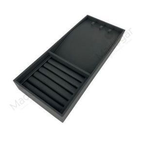 Caja Cuero con Joyero 358x155x50mm Antracita. ADINOR