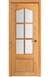 Puerta interior clásica madera Plafonada, maciza Provenzal 6V, pino natural. Castalla