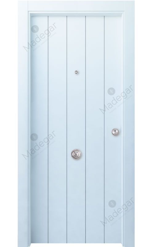 Puerta entrada seguridad madera blindada Innova Kobetas - blanco. Madegar