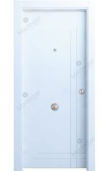 Puerta entrada seguridad madera blindada Innova Cedro - blanco. Madegar