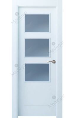 Puerta interior lacada Selection Bertiz 4 3VE, blanco. Madegar