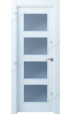 Puerta interior lacada Selection Bertiz 4 4VE, blanco. Madegar