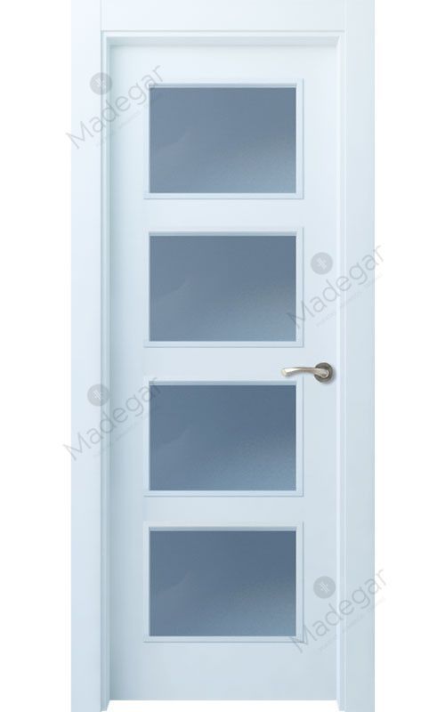 Puerta interior lacada Selection Bertiz 4 4VE, blanco. Madegar