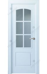 Puerta interior lacada Angle Lizana 6V, blanco. Madegar