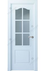 Puerta interior lacada Angle Saler 6V, blanco. Madegar