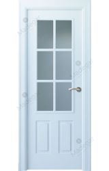 Puerta interior lacada Angle Rodeno 6V, blanco. Madegar