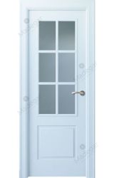 Puerta interior lacada Angle Bellver 6V, blanco. Madegar