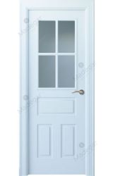 Puerta interior lacada Angle Genal 4V, blanco. Madegar