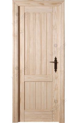 Puerta interior clásica madera Castellana, maciza Recto Duelas, pino natural