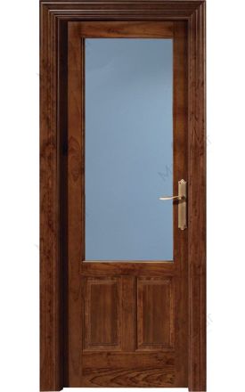 Puerta interior clásica madera Castellana, maciza 5 Cuarterones 1V, Pino Apache